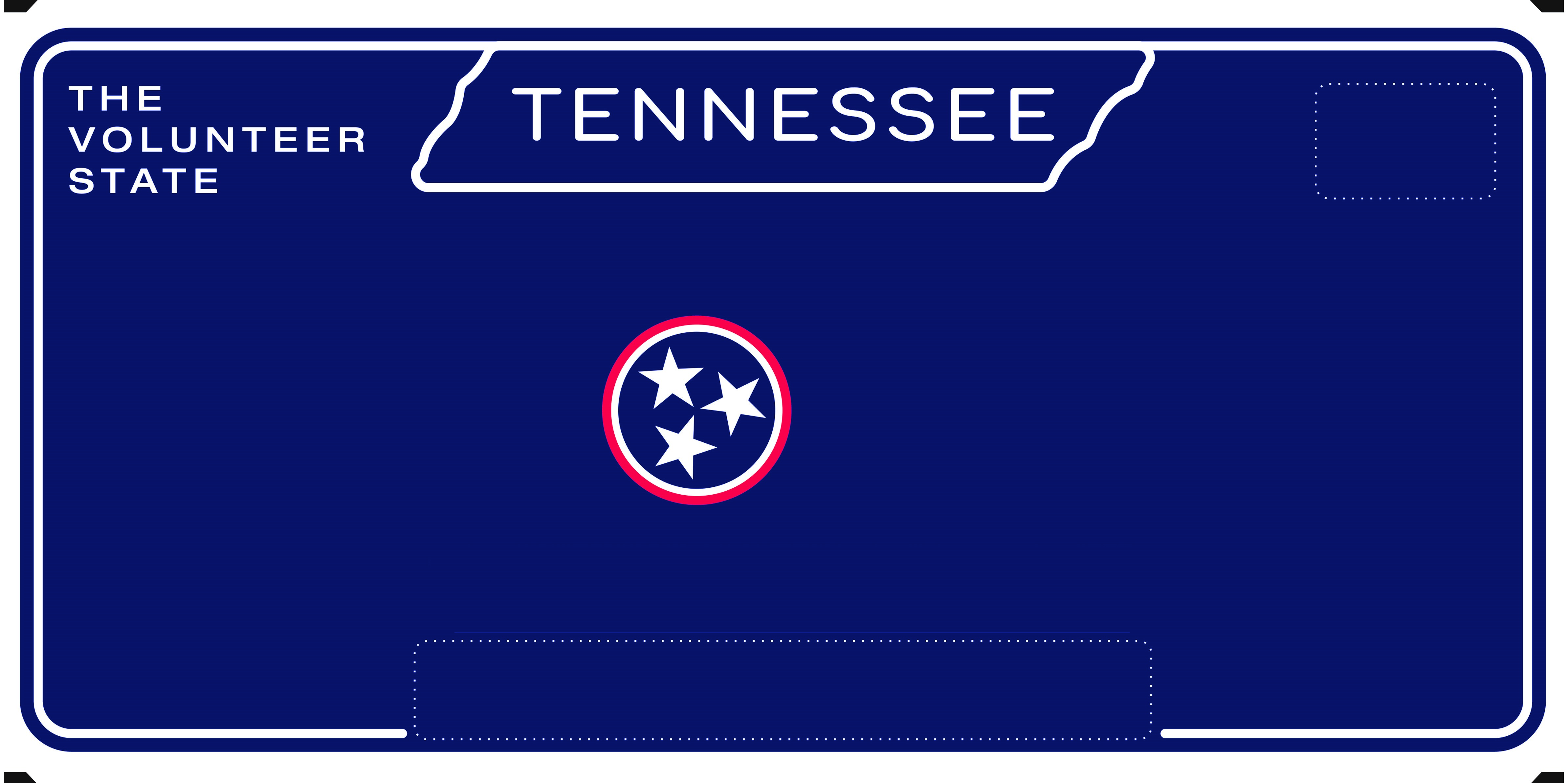 Tennessee Flag Three Star Stencil