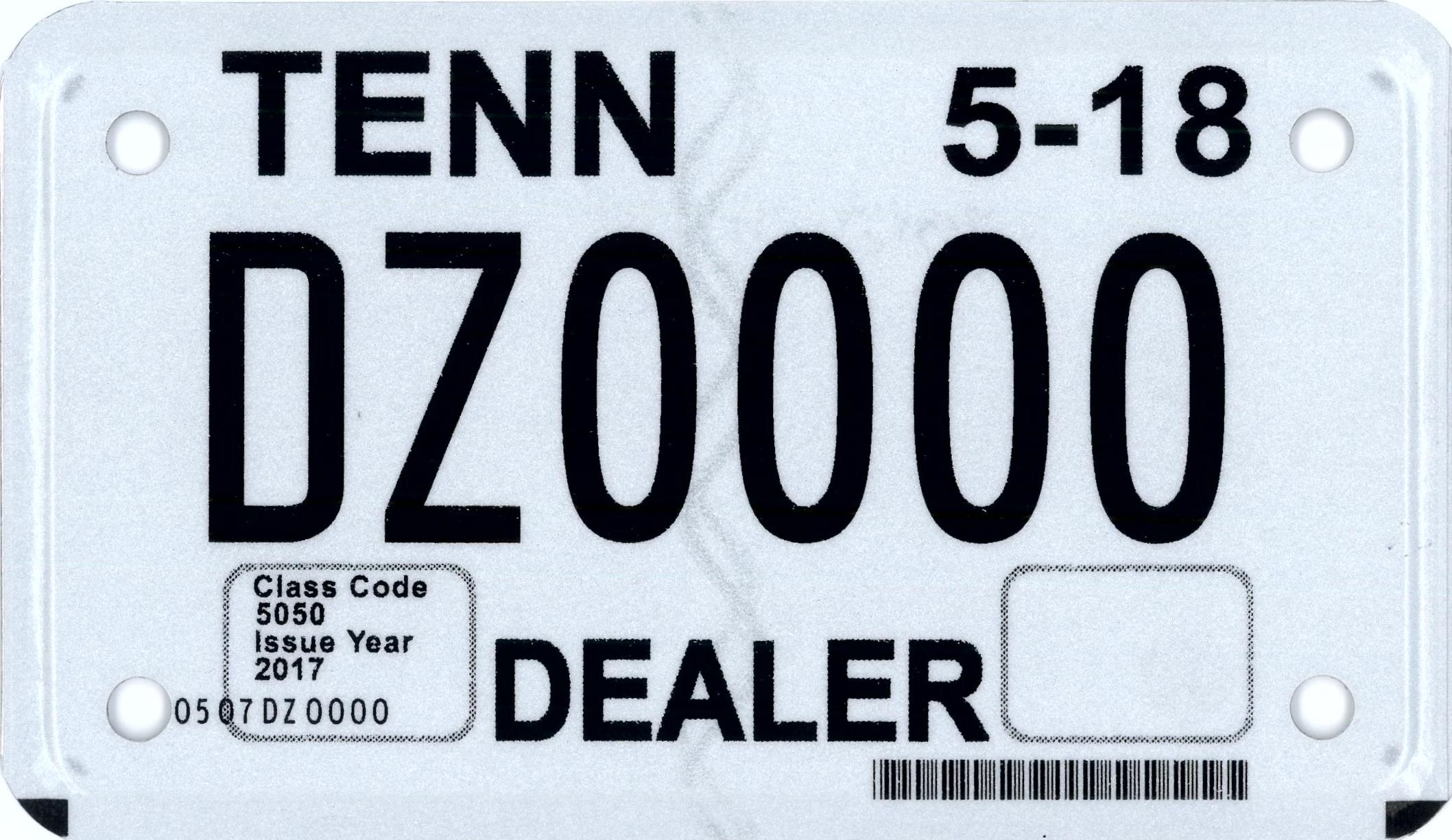 Dealer Motorcycle "DZ" Plate County Clerks Guide