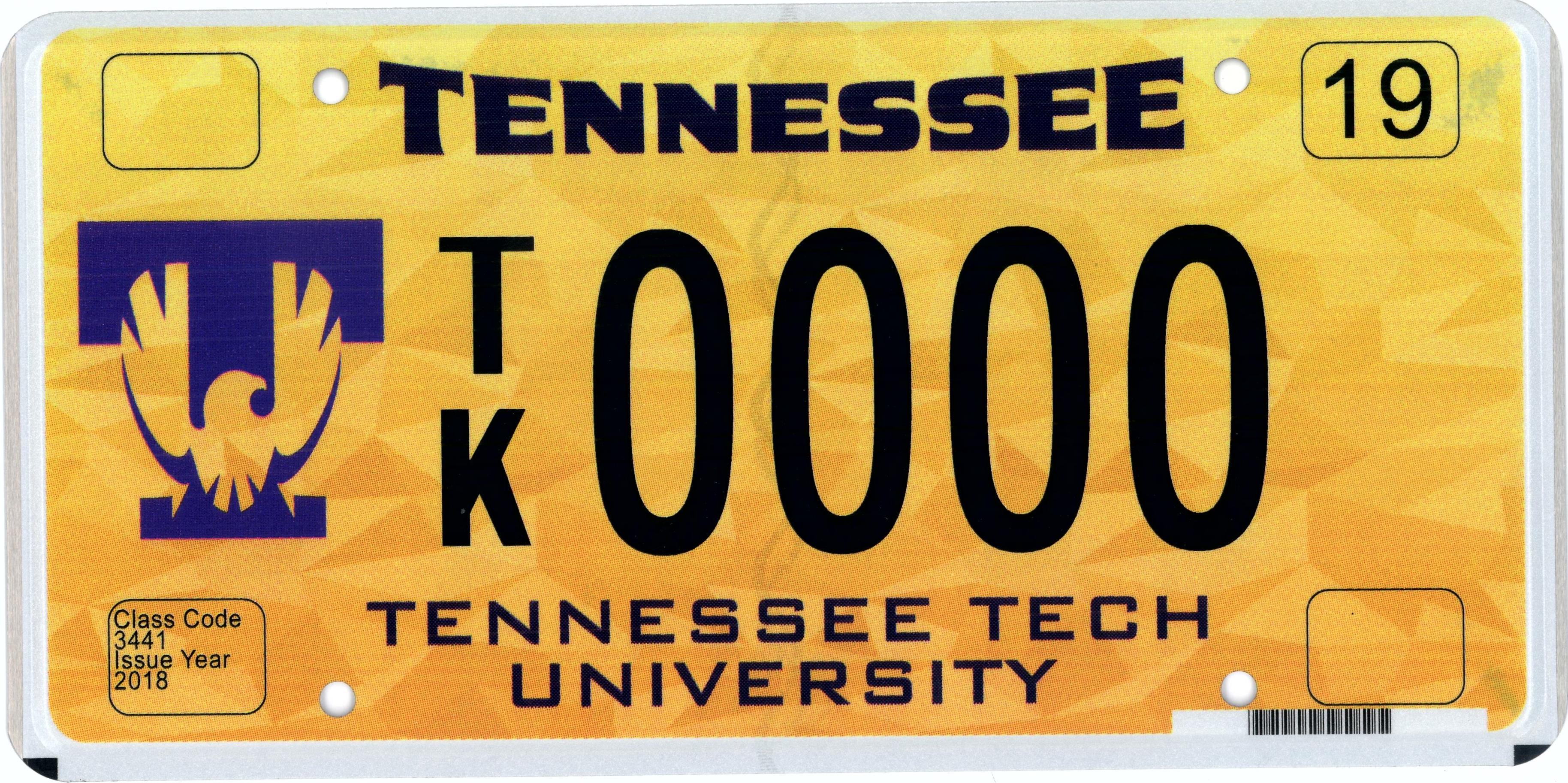 TENNESSEE TECH COLLEGIATE PLATE Vehicle Services County Clerk Guide